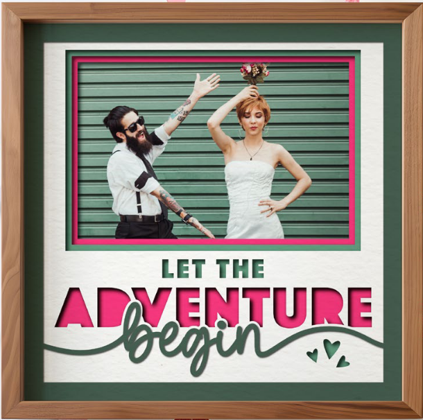 SBox "Let The Adventure Begin" 12" X 12" Shadow Box Frame