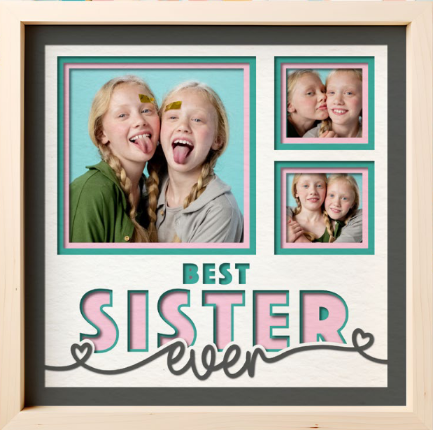 SBox "Best Sister Ever" 12" X 12" Shadow Box Frame
