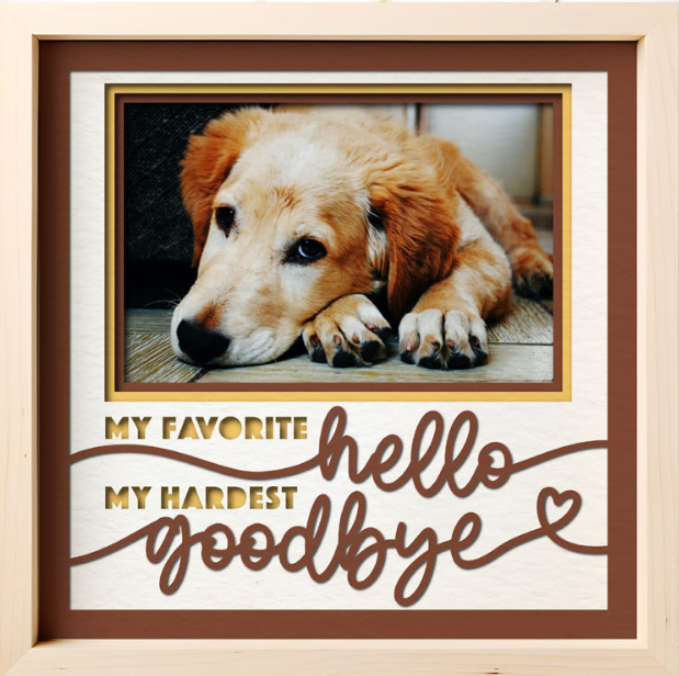 SBox "My Favorite Hello, My Hardest Goodbye" 12" X 12" Shadow Box Frame