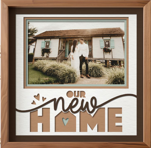 SBox "Our New Home" 12" X 12" Shadow Box Frame