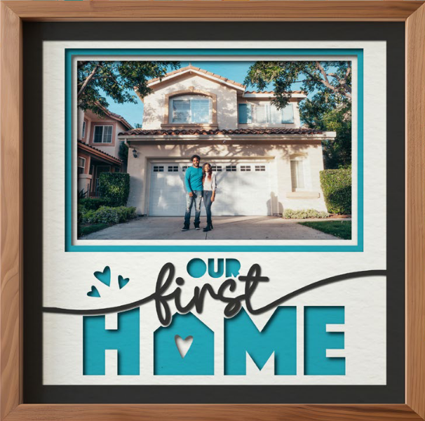 SBox "Our First Home" 12" X 12" Shadow Box Frame