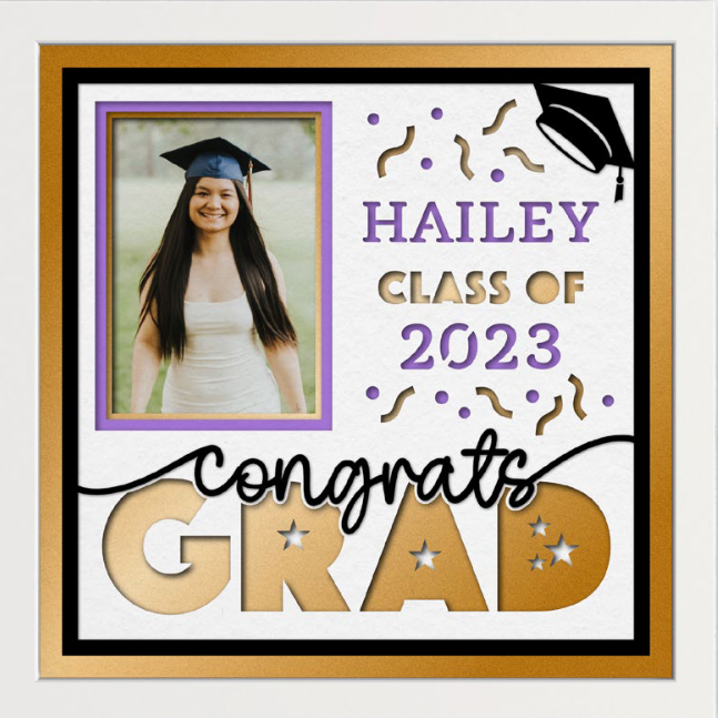 SBox "Congrats Grad!" 12" X 12" Shadow Box Frame