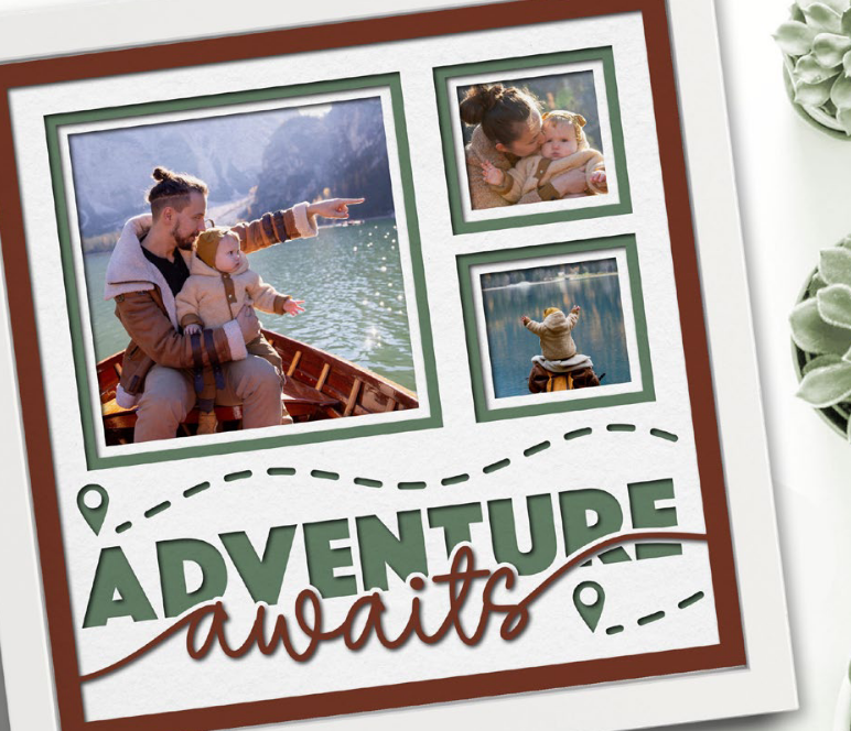 SBox "Adventure Awaits " 12" X 12" Shadow Box Frame