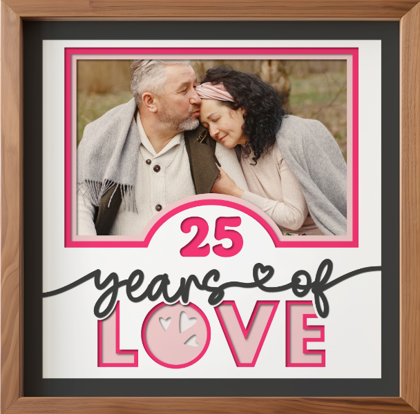 SBox "Anniversary Years Of Love" 12" x 12" Shadow Box Frame