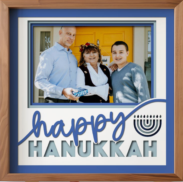 SBox "Happy Hanukkah" 12" x 12" Shadow Box Frame