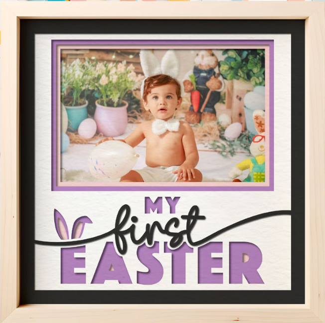 SBox "My First Easter " 12" x 12" Shadow Box Frame