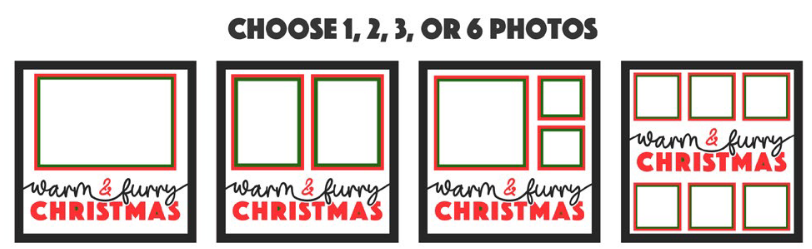 SBox "Warm And Furry Christmas " 12" x 12" Shadow Box Frame