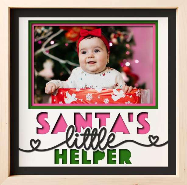 SBox "Santa's Little Helper " 12" x 12" Shadow Box Frame