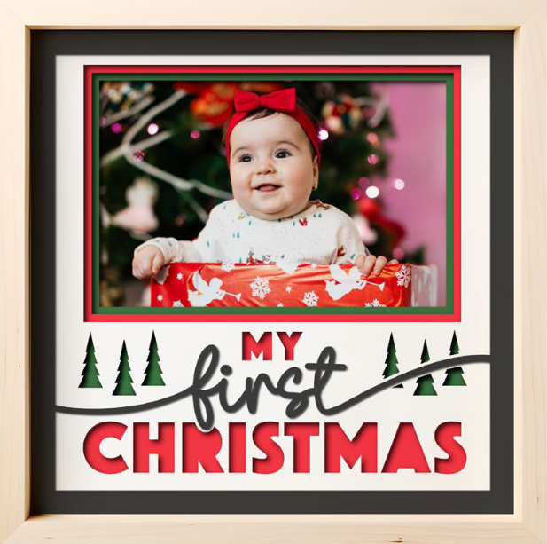 SBox "My First Christmas " 12" x 12" Shadow Box Frame
