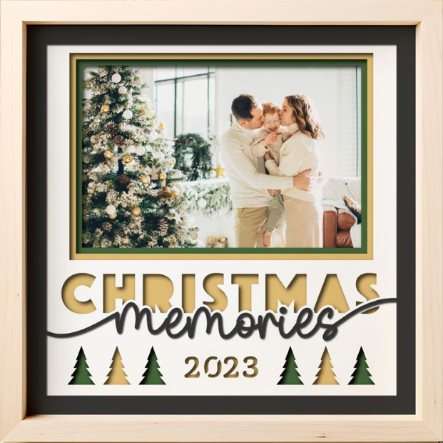 SBox "Christmas Memories " 12" x 12" Shadow Box Frame