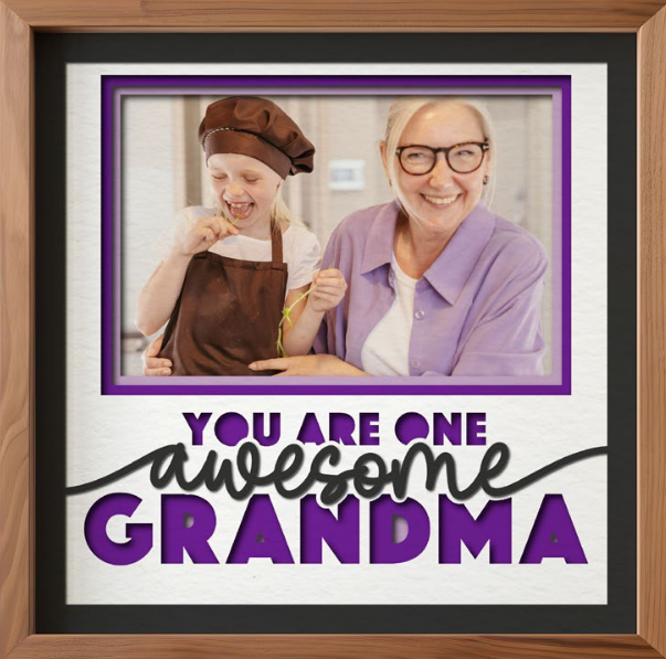 SBox "One Awesome Grandma" 12" X 12" Shadow Box Frame