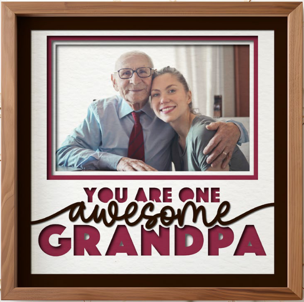 SBox "One Awesome Grandpa" 12" X 12" Shadow Box Frame