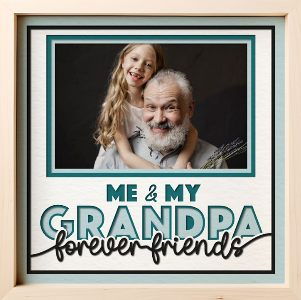 SBox "Me & My Grandpa" 12" X 12" Shadow Box Frame