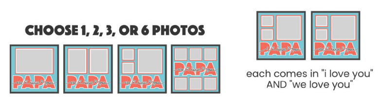 SBox "Love You Papa" 12" X 12" Shadow Box Frame