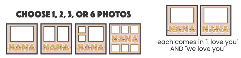 SBox "Love You Nana" 12" X 12" Shadow Box Frame