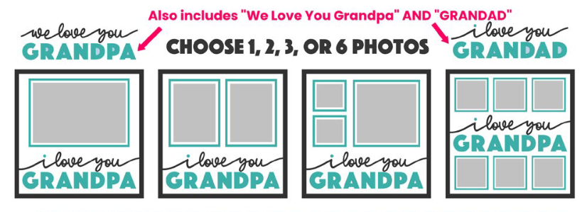 SBox "Love You Grandpa" 12" X 12" Shadow Box Frame