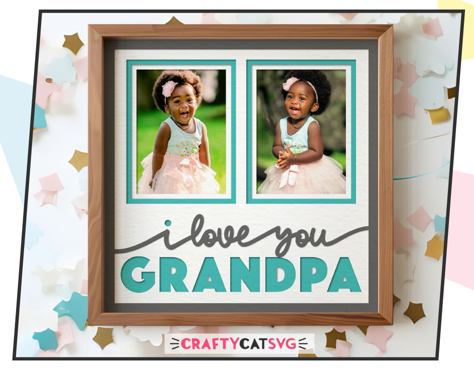 SBox "Love You Grandpa" 12" X 12" Shadow Box Frame