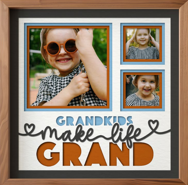 SBox "Grandkids Make Life Grand" 12" X 12" Shadow Box Frame