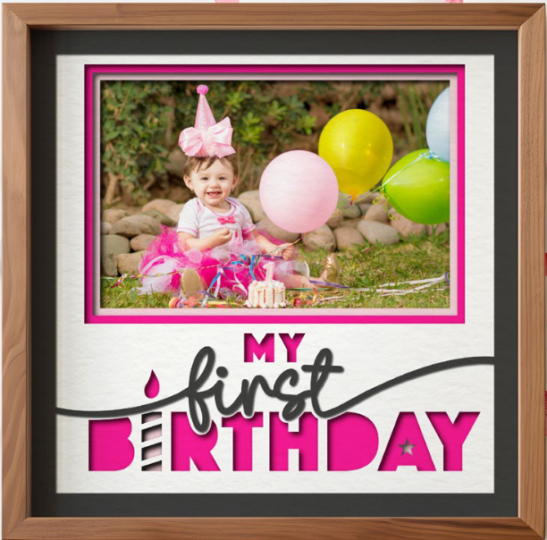 SBox "My First Birthday" 12" X 12" Shadow Box Frame
