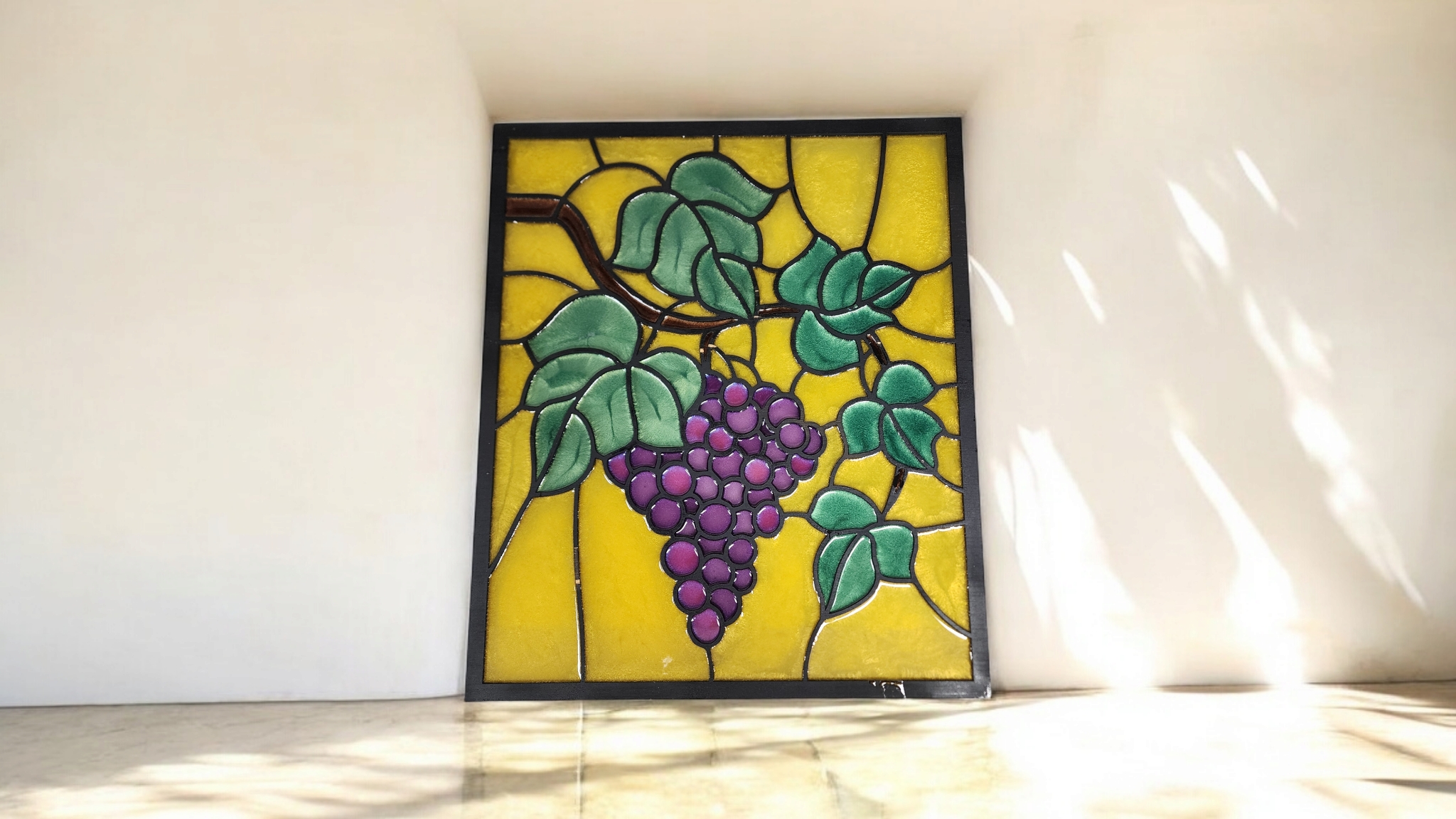 Faux Stained Glass Grapes On Vine
