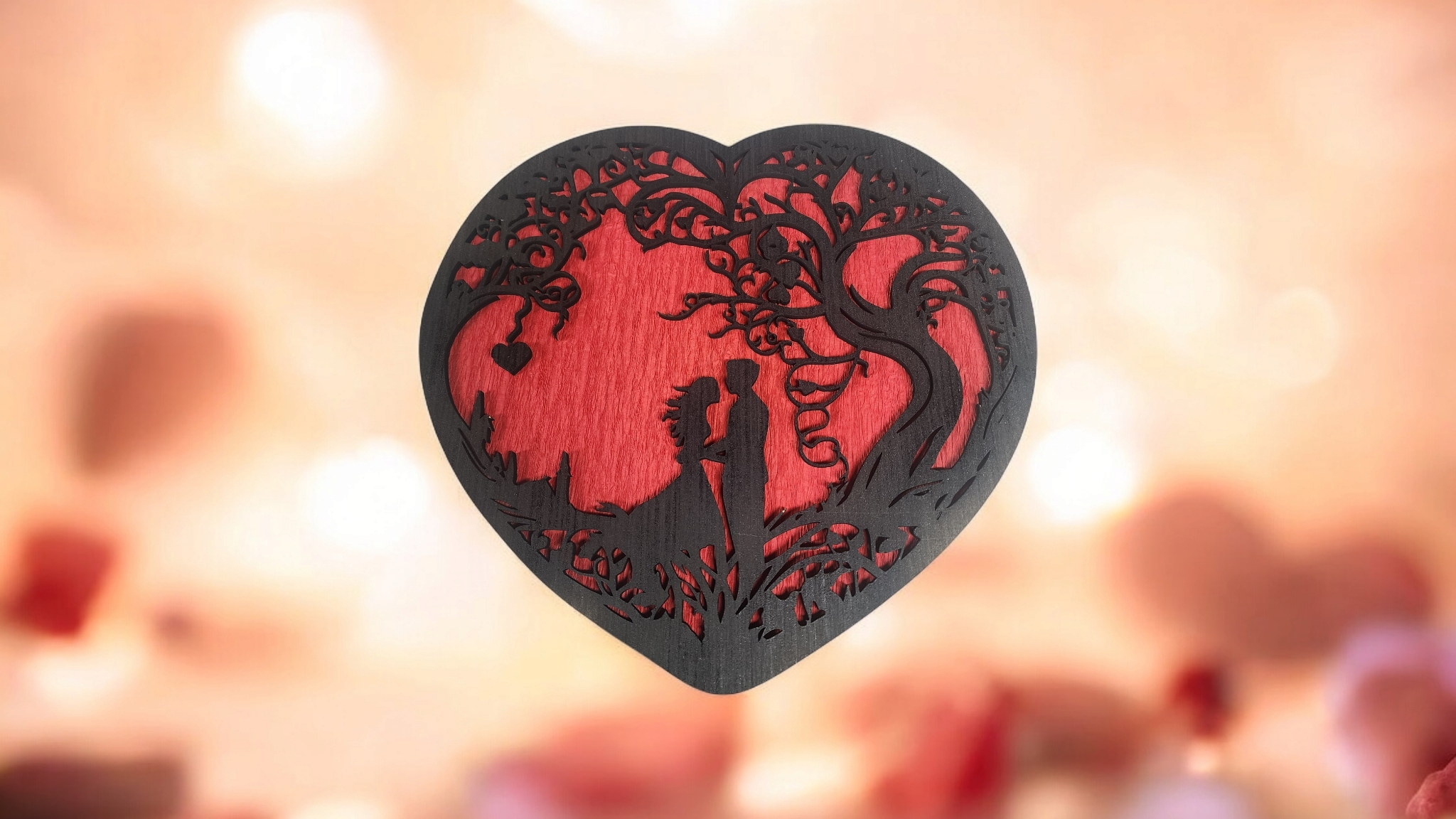 Valentine's Couple Illuminated Heart