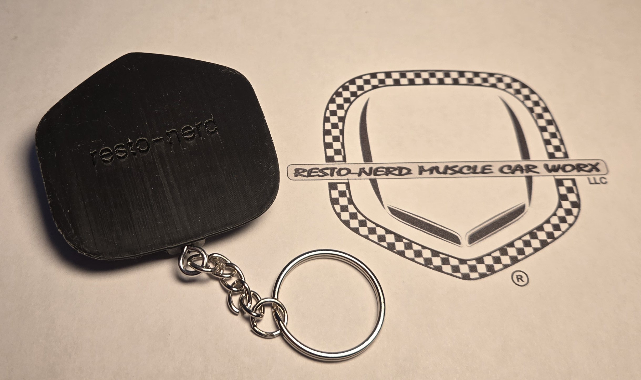 Resto-Nerd Logo style keychain 