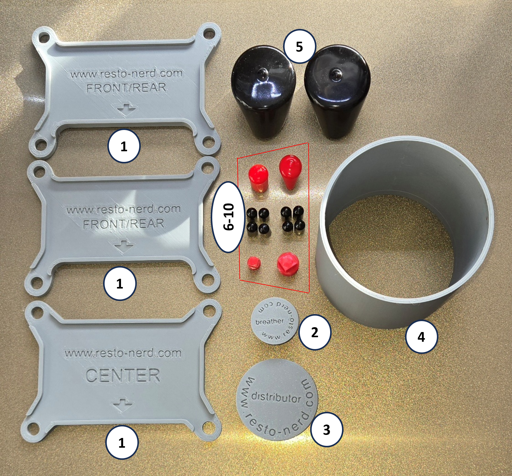 Six Pack / Six Barrel "Concours" Paint Mask Kit 440 & 340 CID