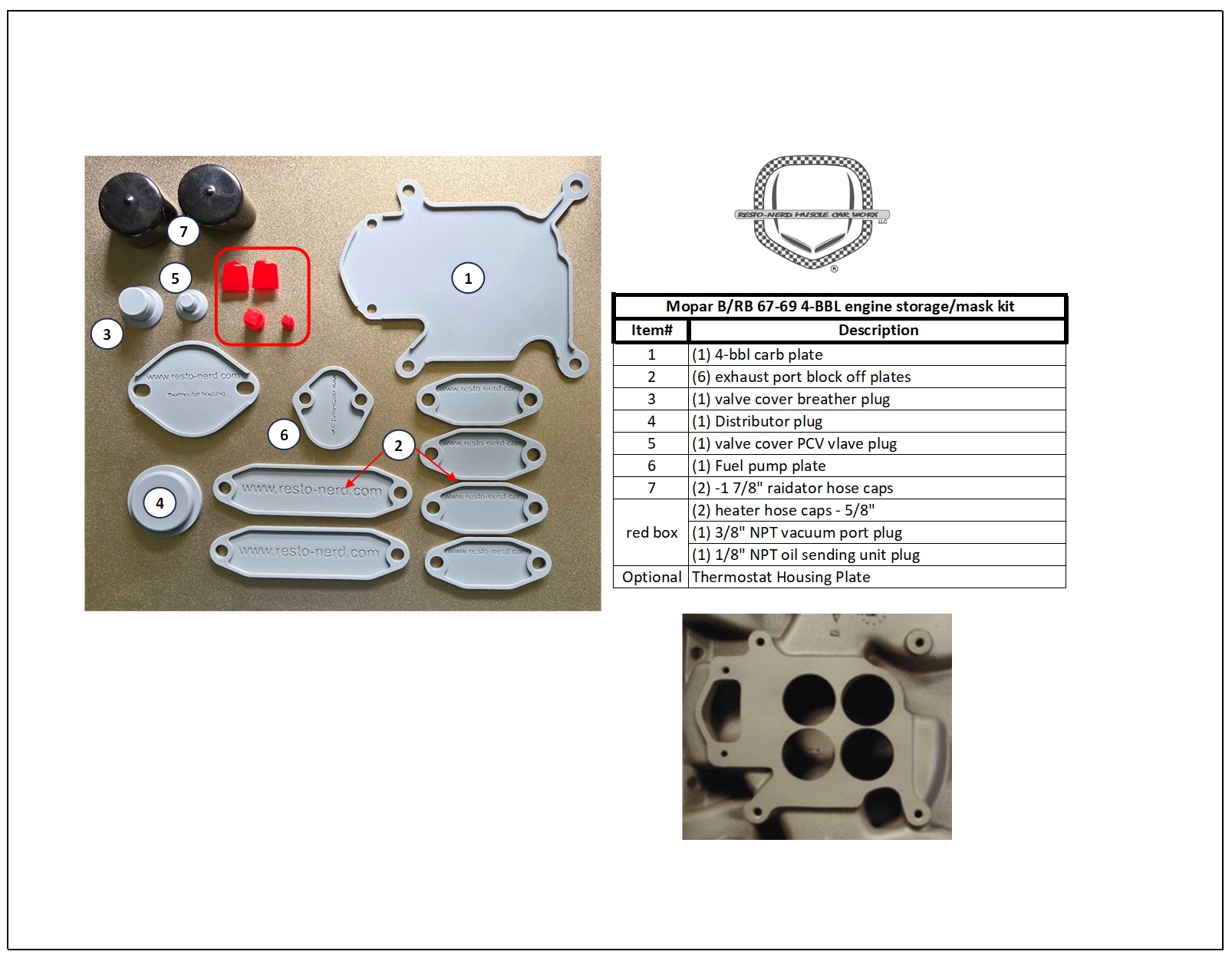 67-69 B/RB 4 - Barrel Storage/Paint Mask Kit