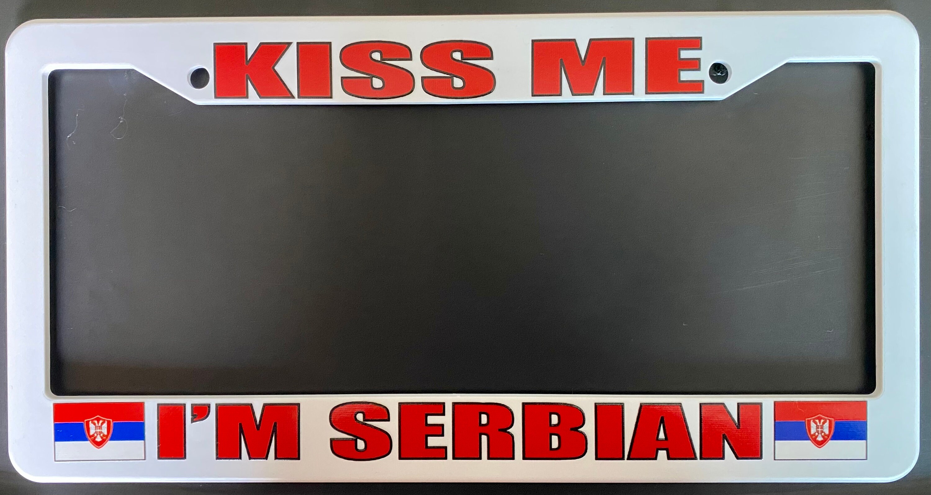 Kiss Me I’m Serbian License Plate