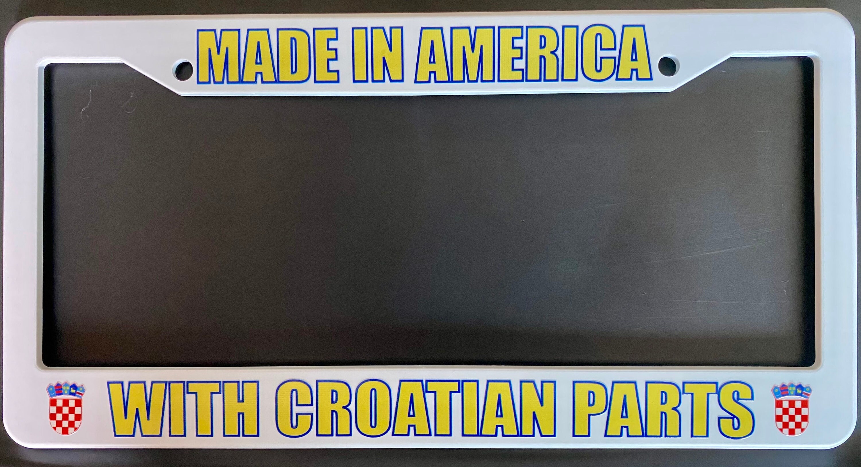 Made in America with Croatian Parts License Plate