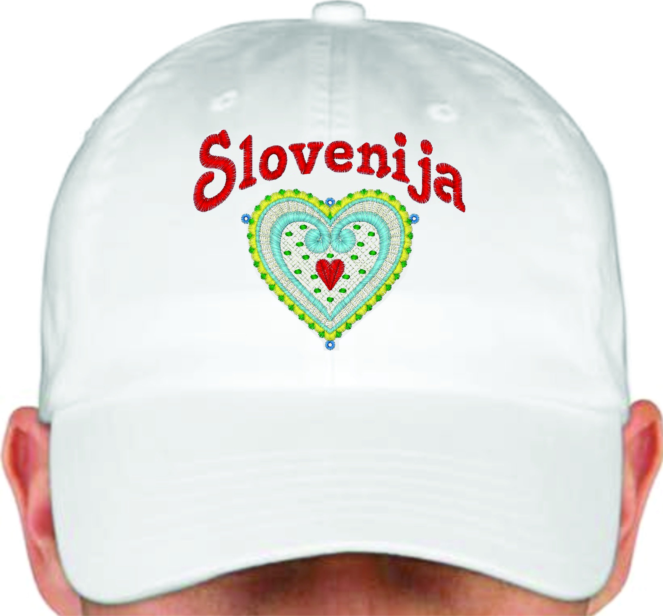 Slovenia Lace Heart Embroidered Baseball Cap