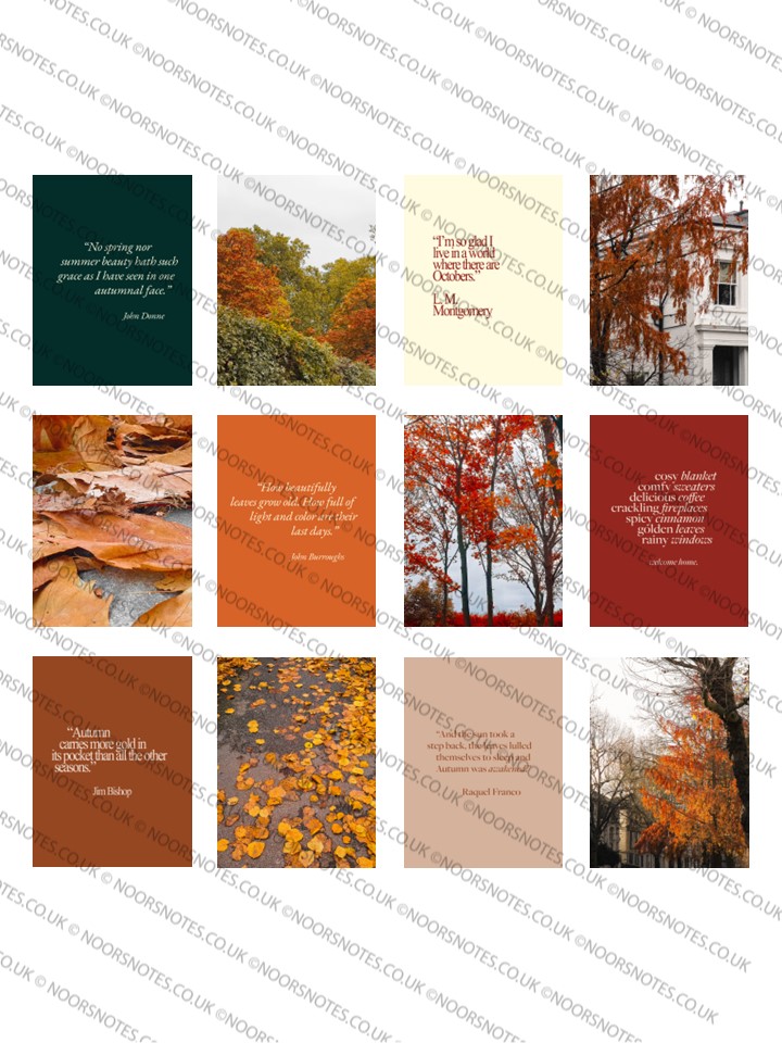 Autumn Hues Collage Kit | Noor's Notes