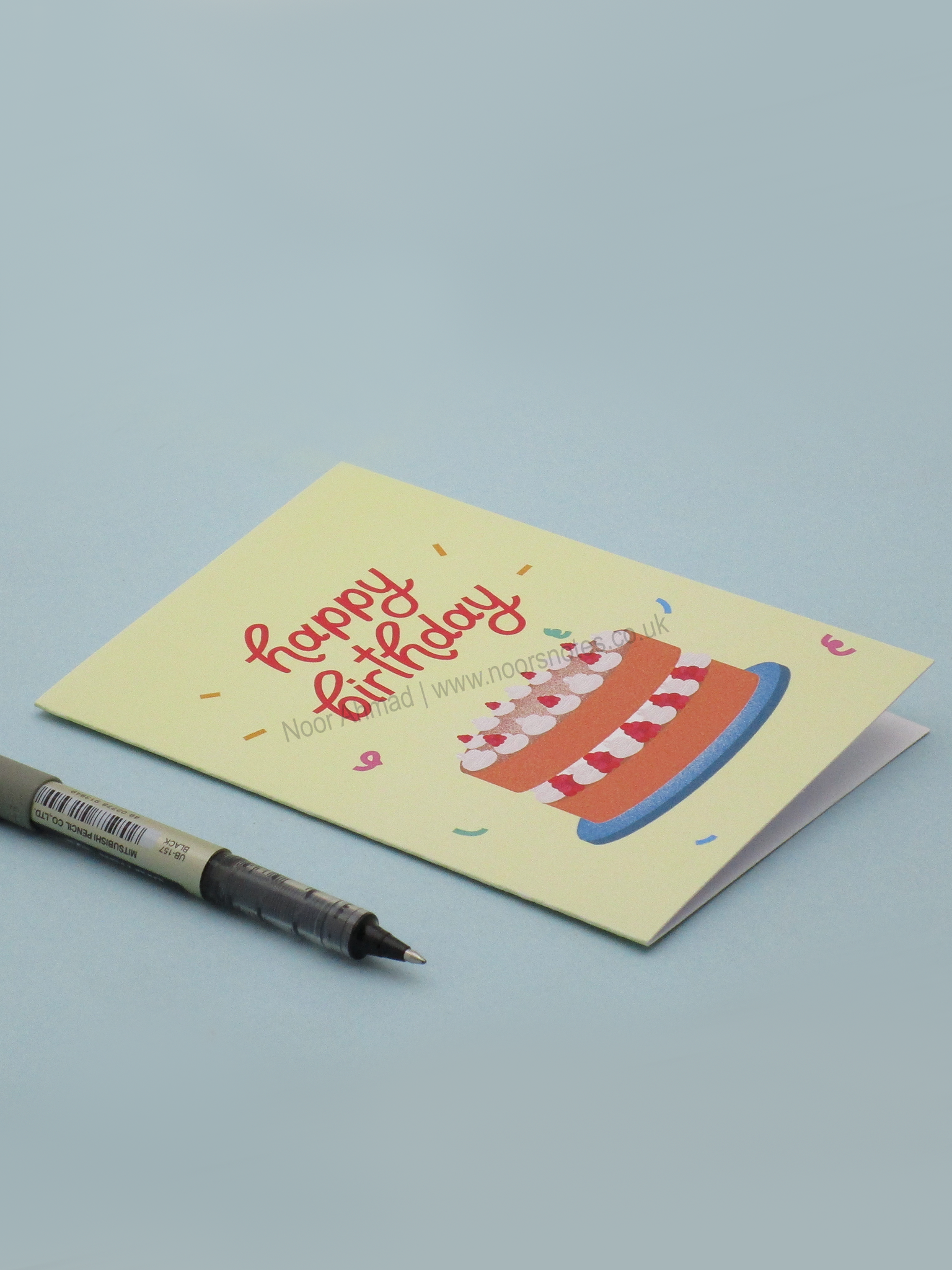 Birthday Sponge Cake Greeting Card | Noor's Notes
