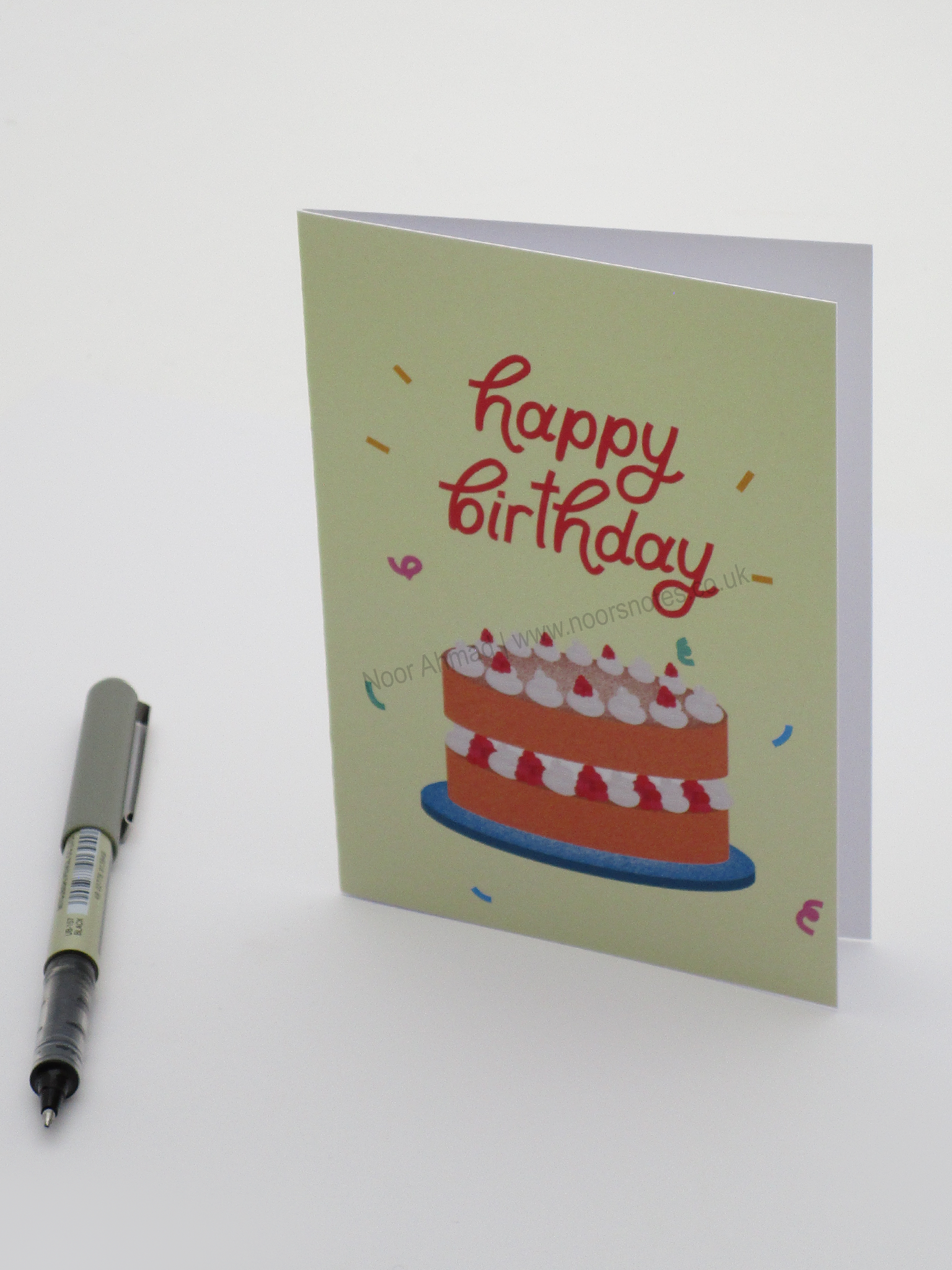Birthday Sponge Cake Greeting Card | Noor's Notes