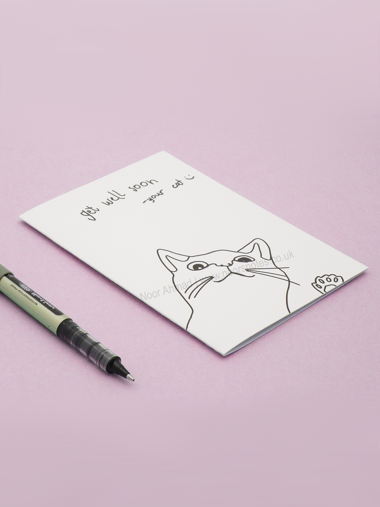 Get Well Soon from Cat Greeting Card | Noor's Notes