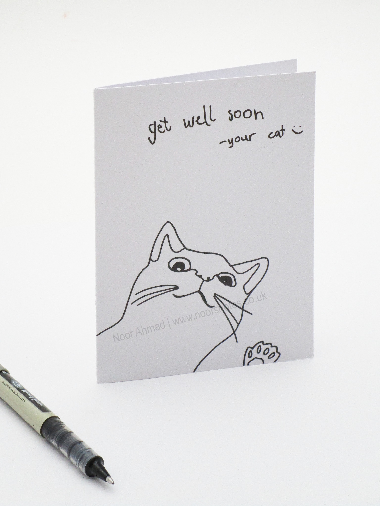 Get Well Soon from Cat Greeting Card | Noor's Notes