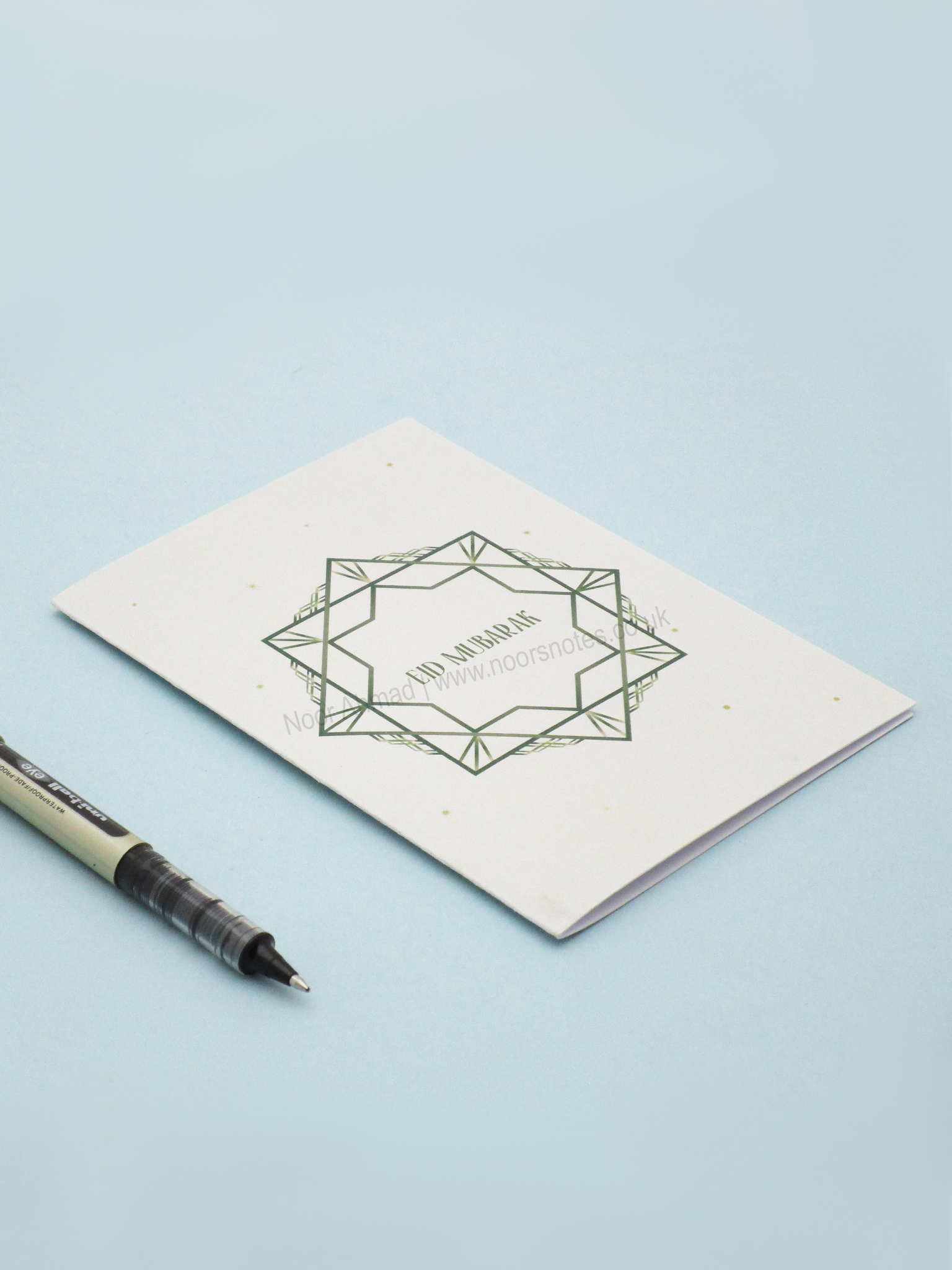 Eid Green 8-Pointed Star Greeting Card | Noor's Notes
