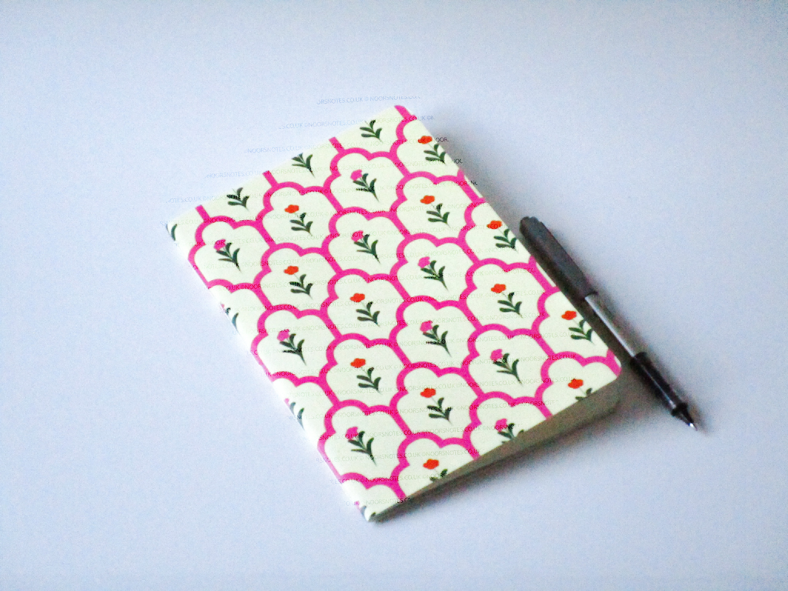 Pink Floral Mughal-inspired Hand-bound A5 Notebook