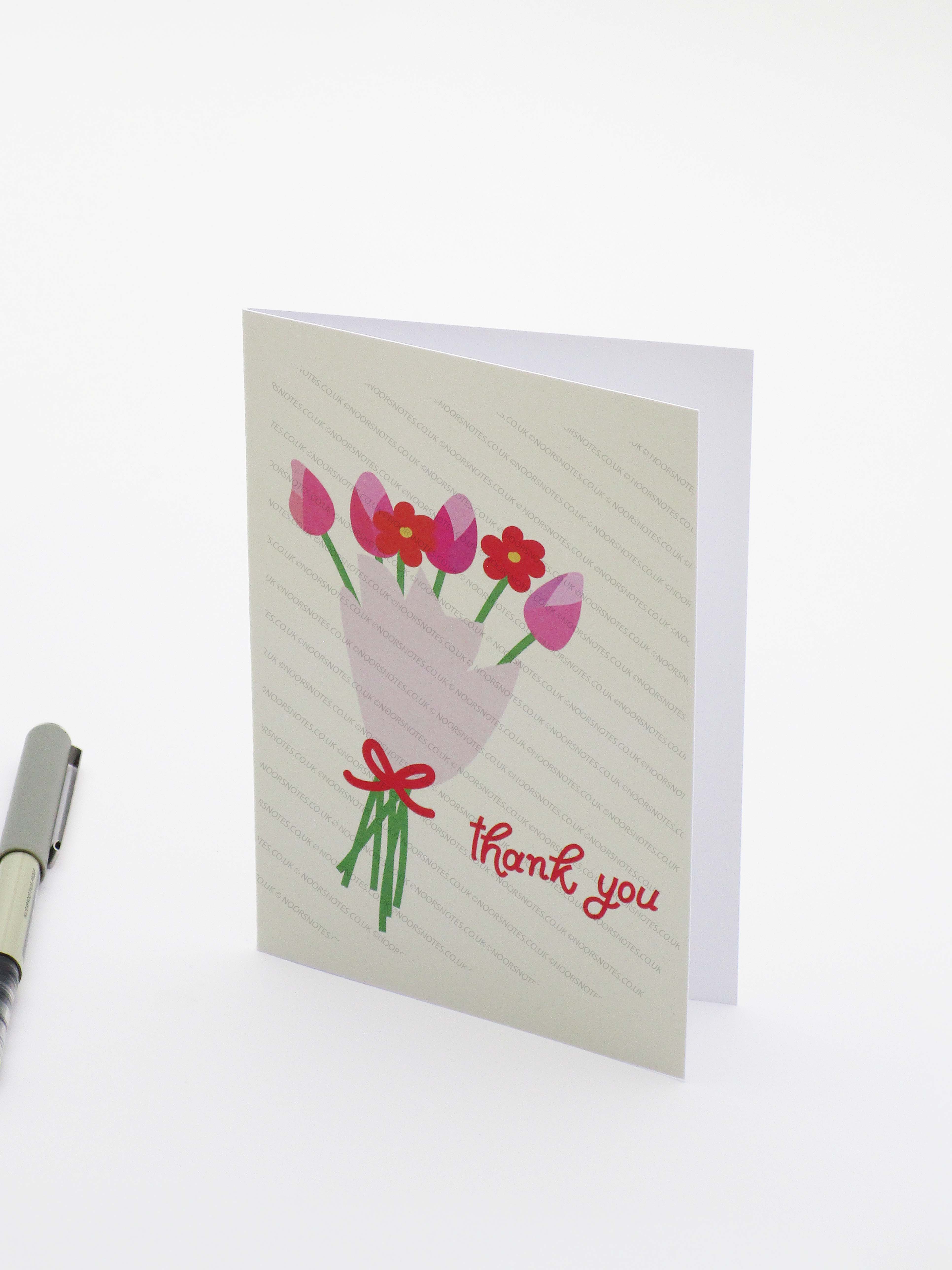 Tulips Bouquet Thank you Gratitude Universal A6 Greeting Card | Noor's Notes