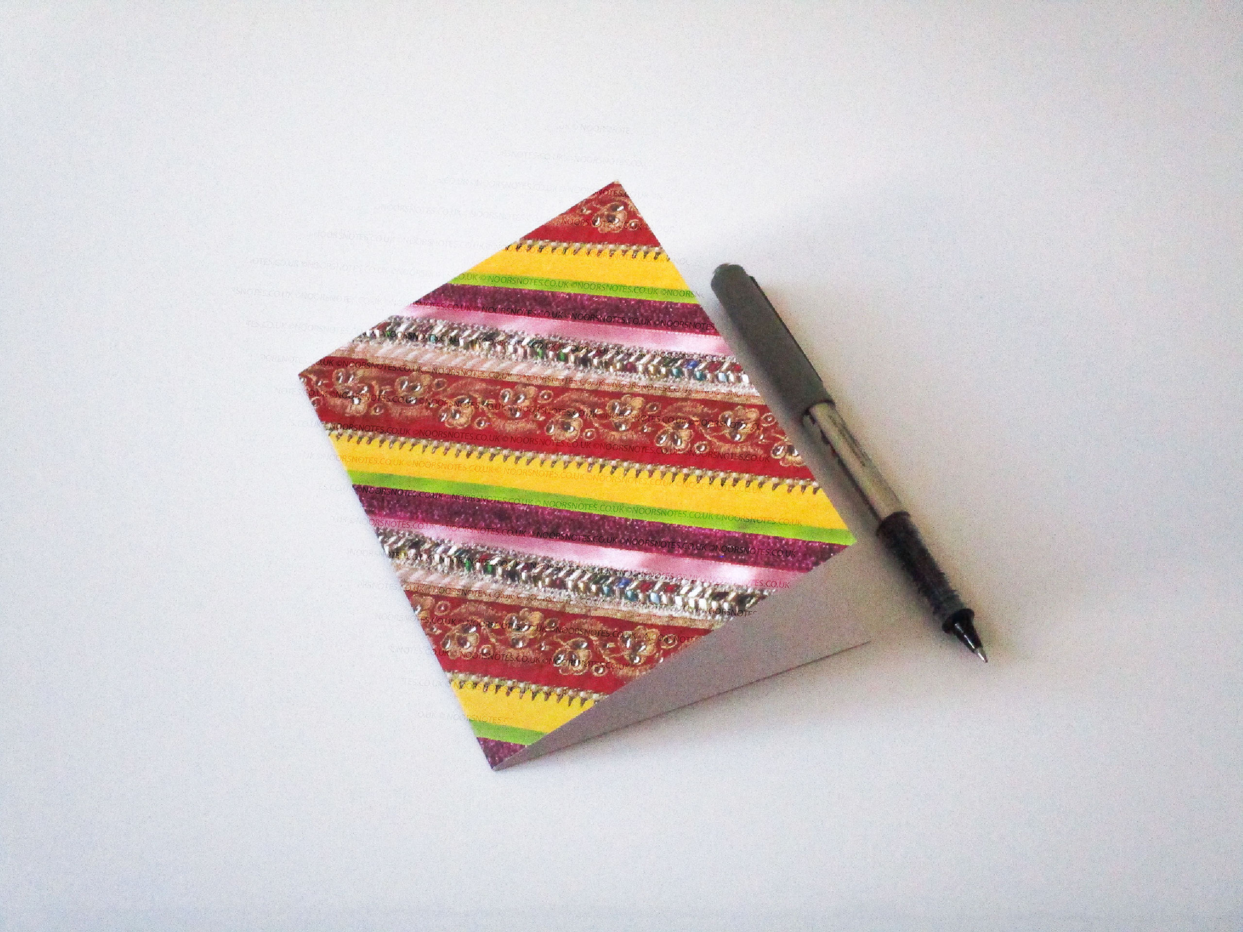 Desi Colourful Ribbons South Asian Festive A6 Greeting Card | noorsnotes