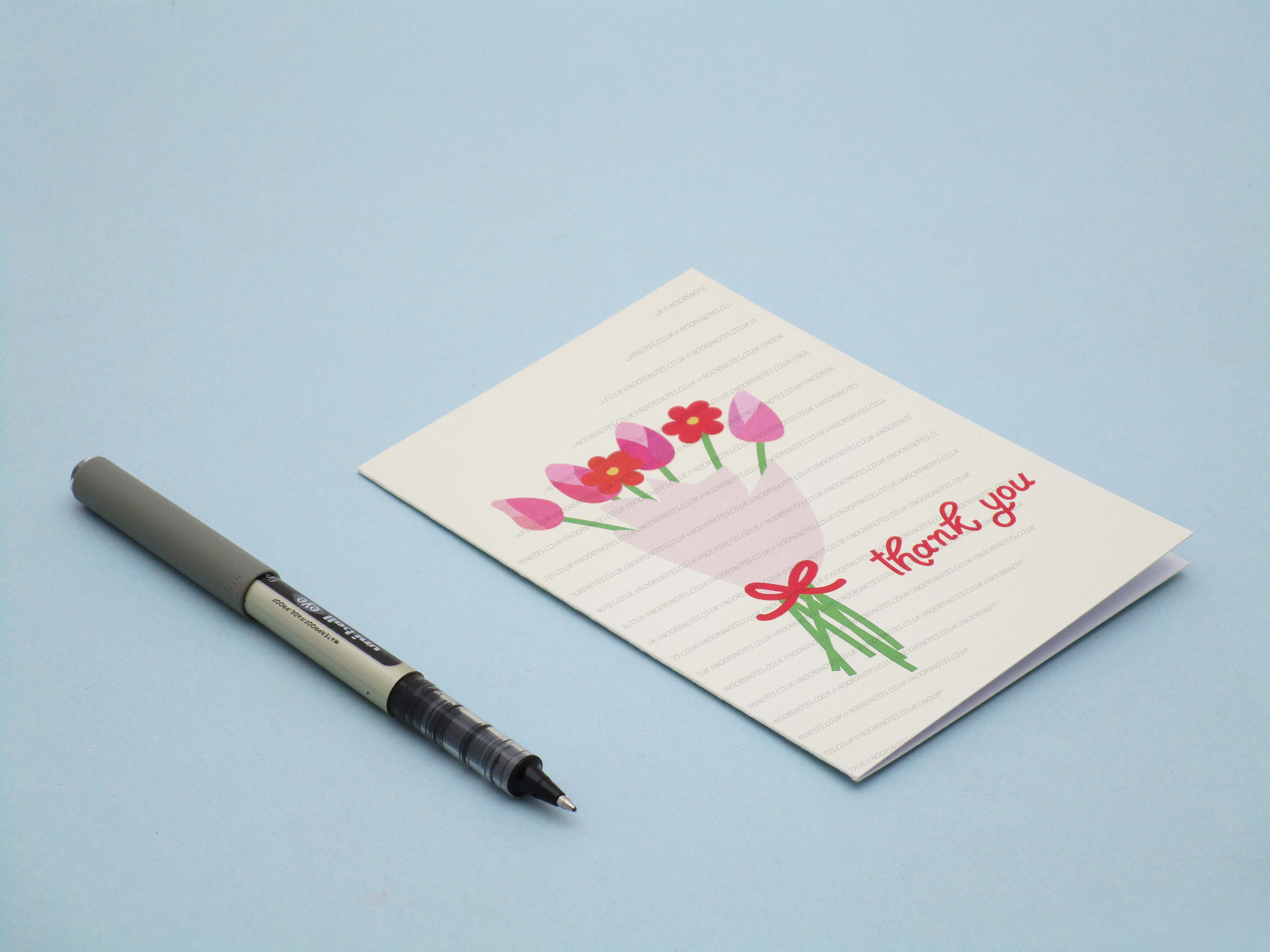 Tulips Bouquet Thank you Gratitude Universal A6 Greeting Card | Noor's Notes