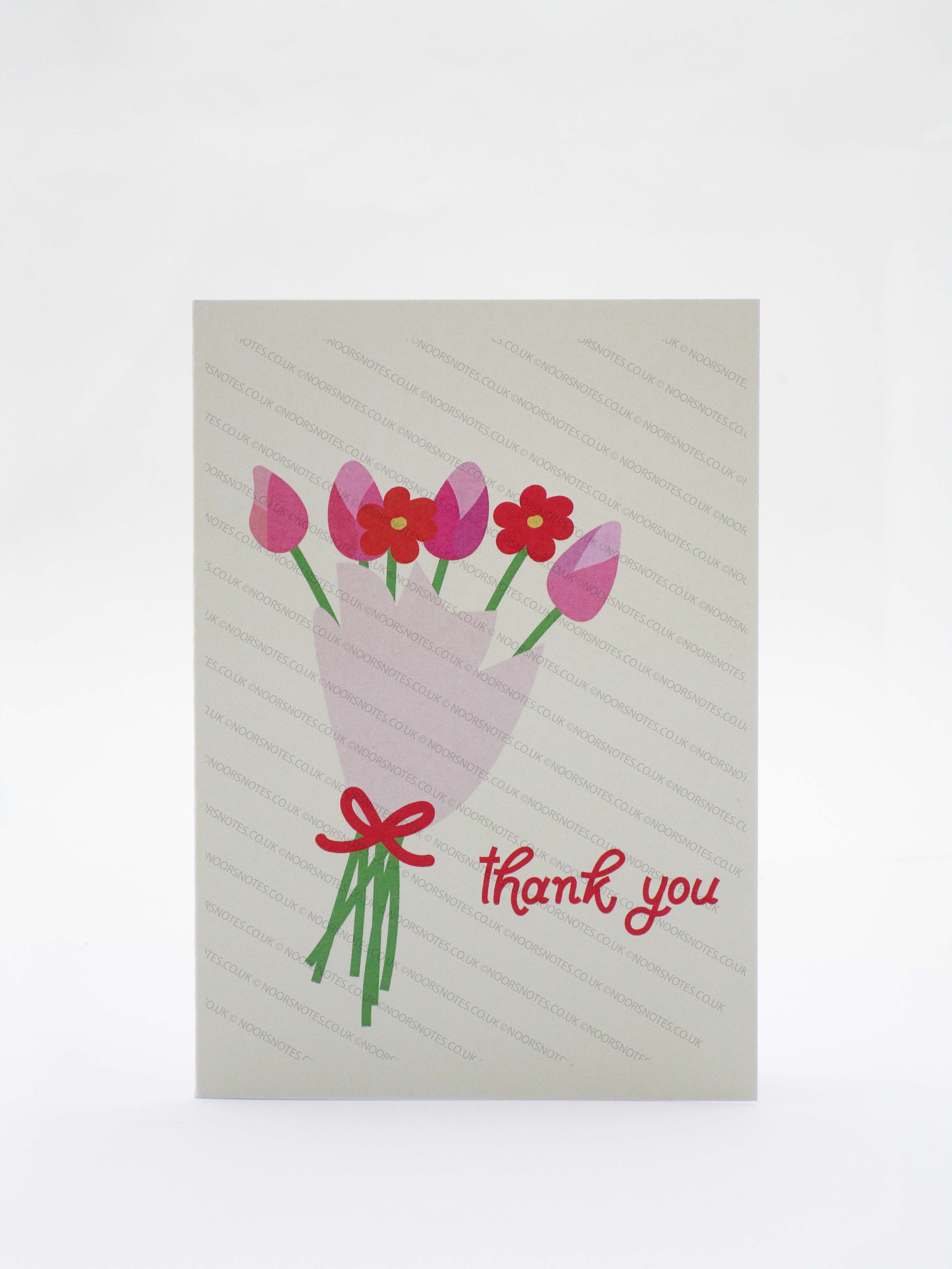 Tulips Bouquet Thank you Gratitude Universal A6 Greeting Card | Noor's Notes