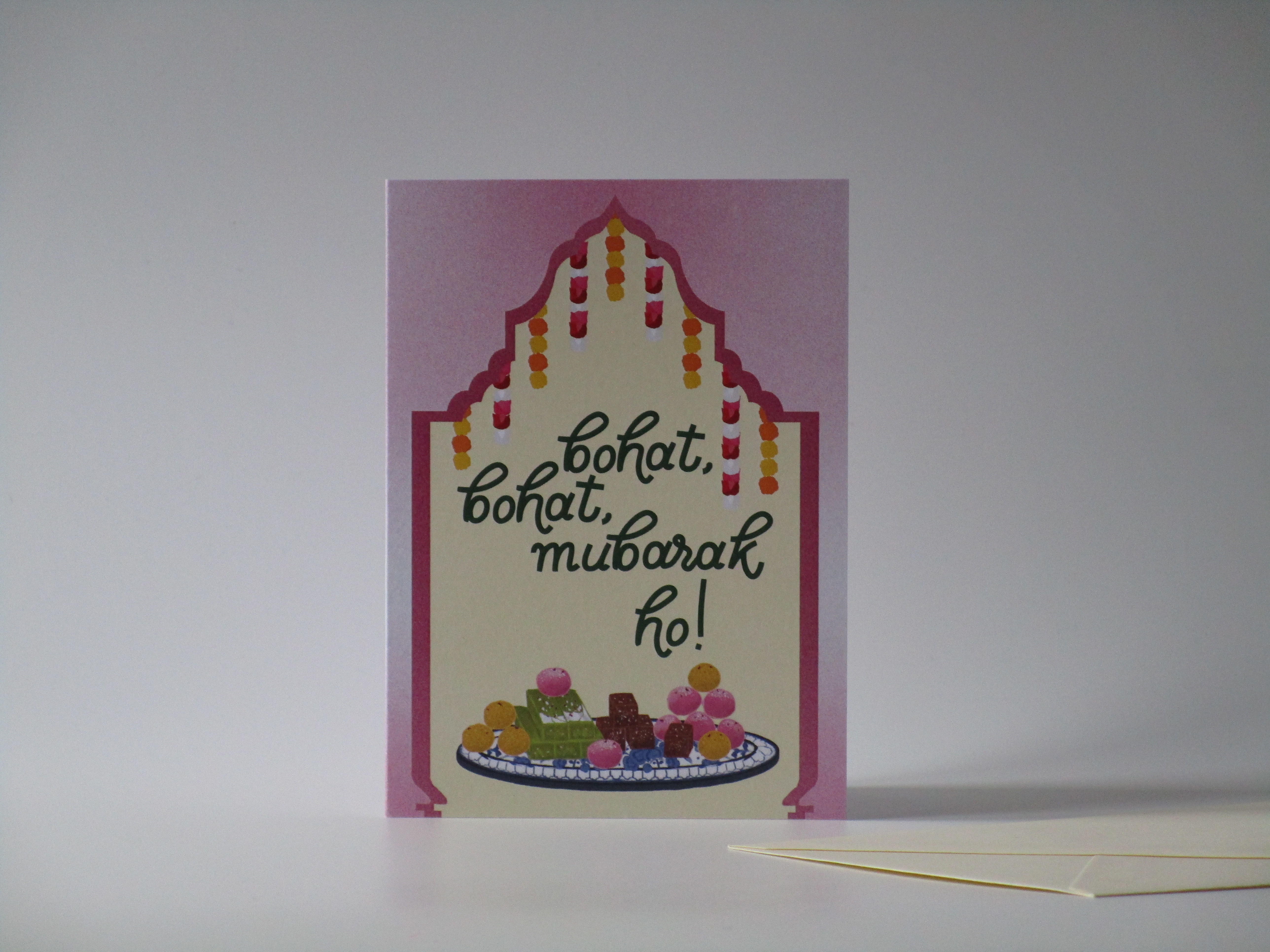 Bohat Bohat Mubarak Ho! Congratulations South Asian Festive A6 Greeting Card | Noor's Notes