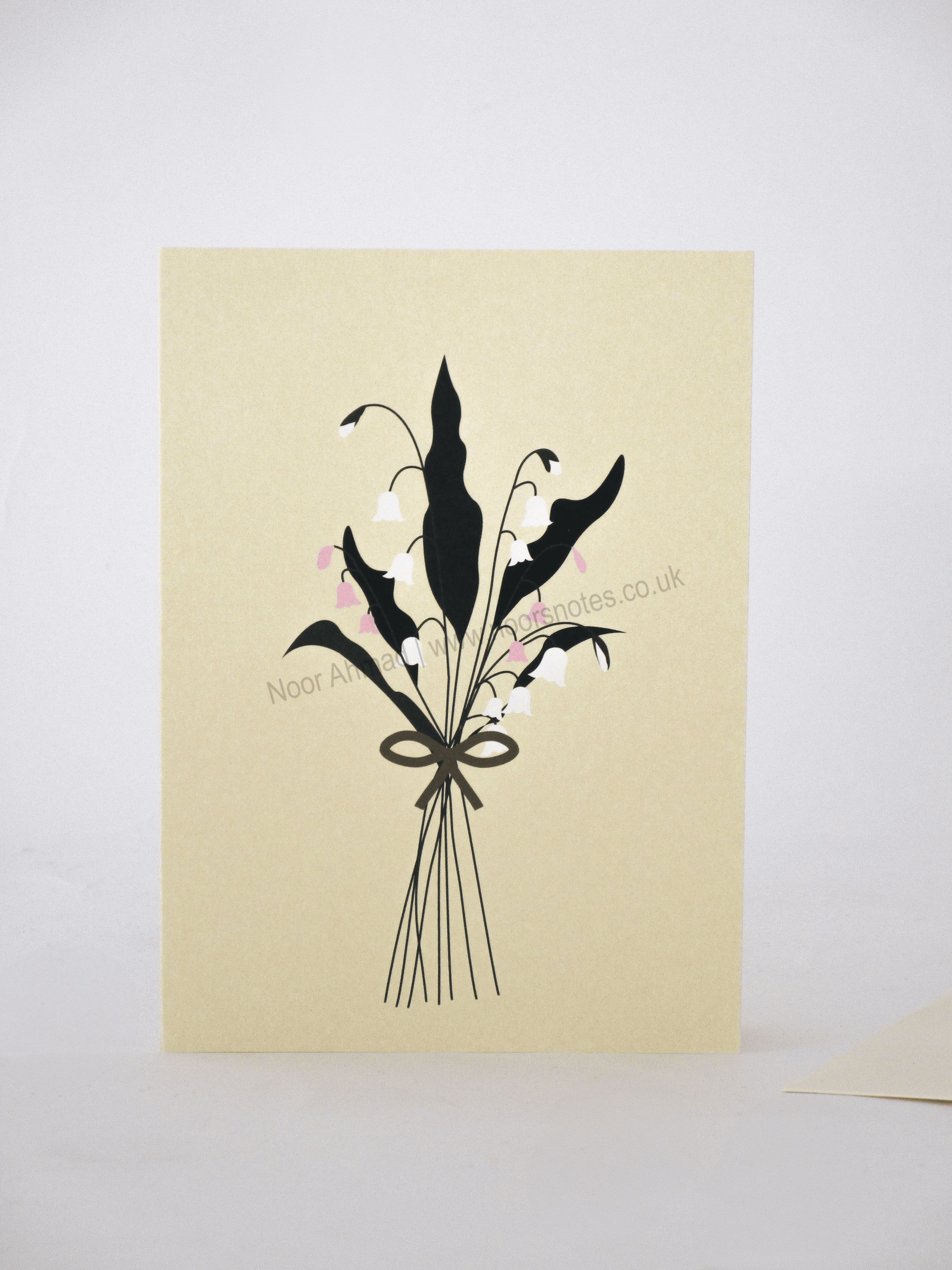 Silent Floral Lily of the Valley Bouquet Greeting Card | Noor's Notes