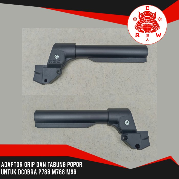 Adaptor Grip dan Tabung Popor untuk Dcobra P788 M788 M96 Spring - Versi Adaptor Grip M4 Dcobra Spring