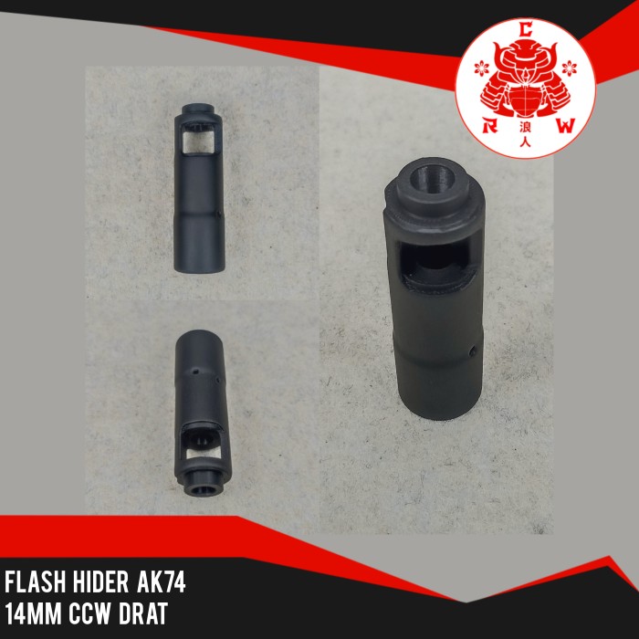 Mainan Flash Hider AK74 FH AK-74 Drat 14mm CCW Custom Suppressor