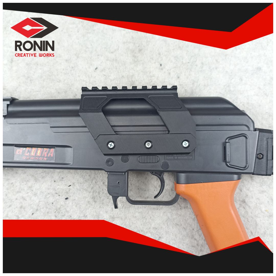 MAINAN SIDE RAIL PICATINNY MOUNTING OPTIC UNTUK DCOBRA MAK47L SPRING COSTUM UPGRADE