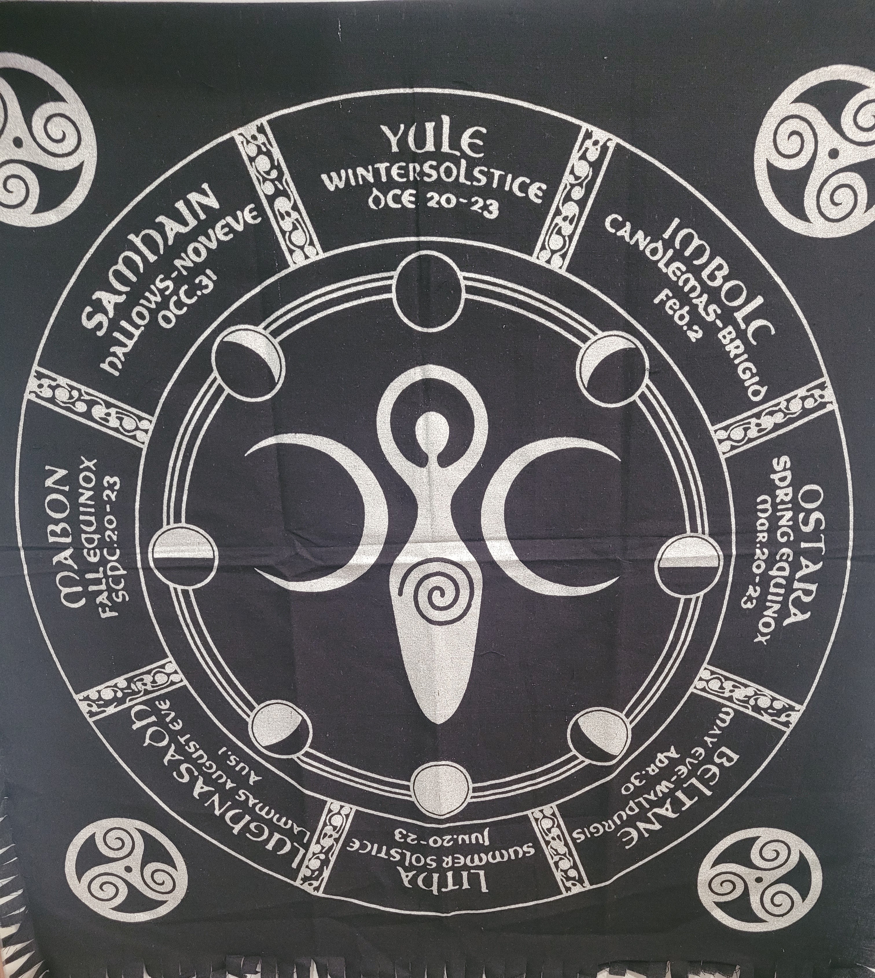 Tapiz de Tarot  Diosa Fertilidad Negro 60x60 cm