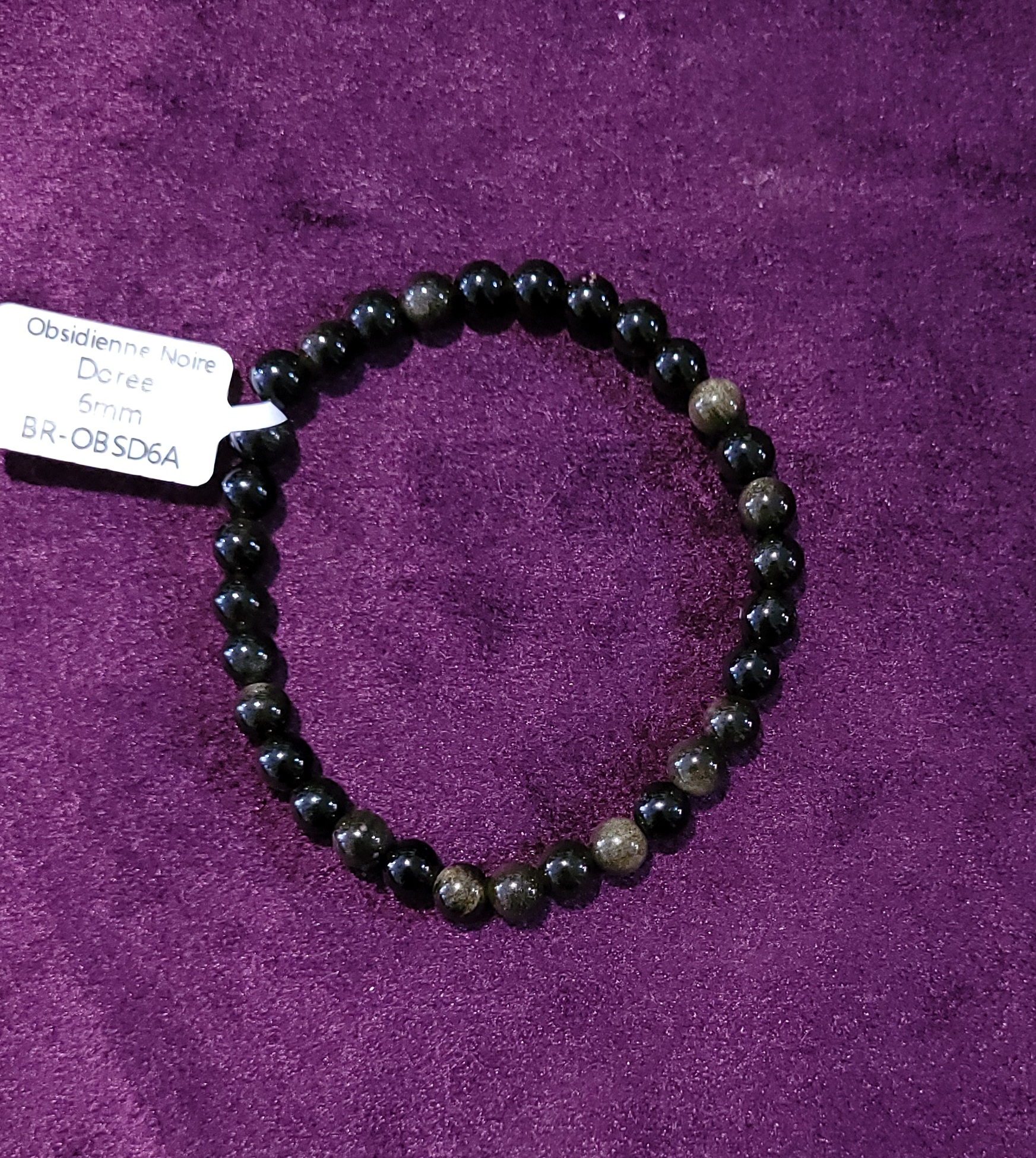 Pulsera de mineral Obsidiana