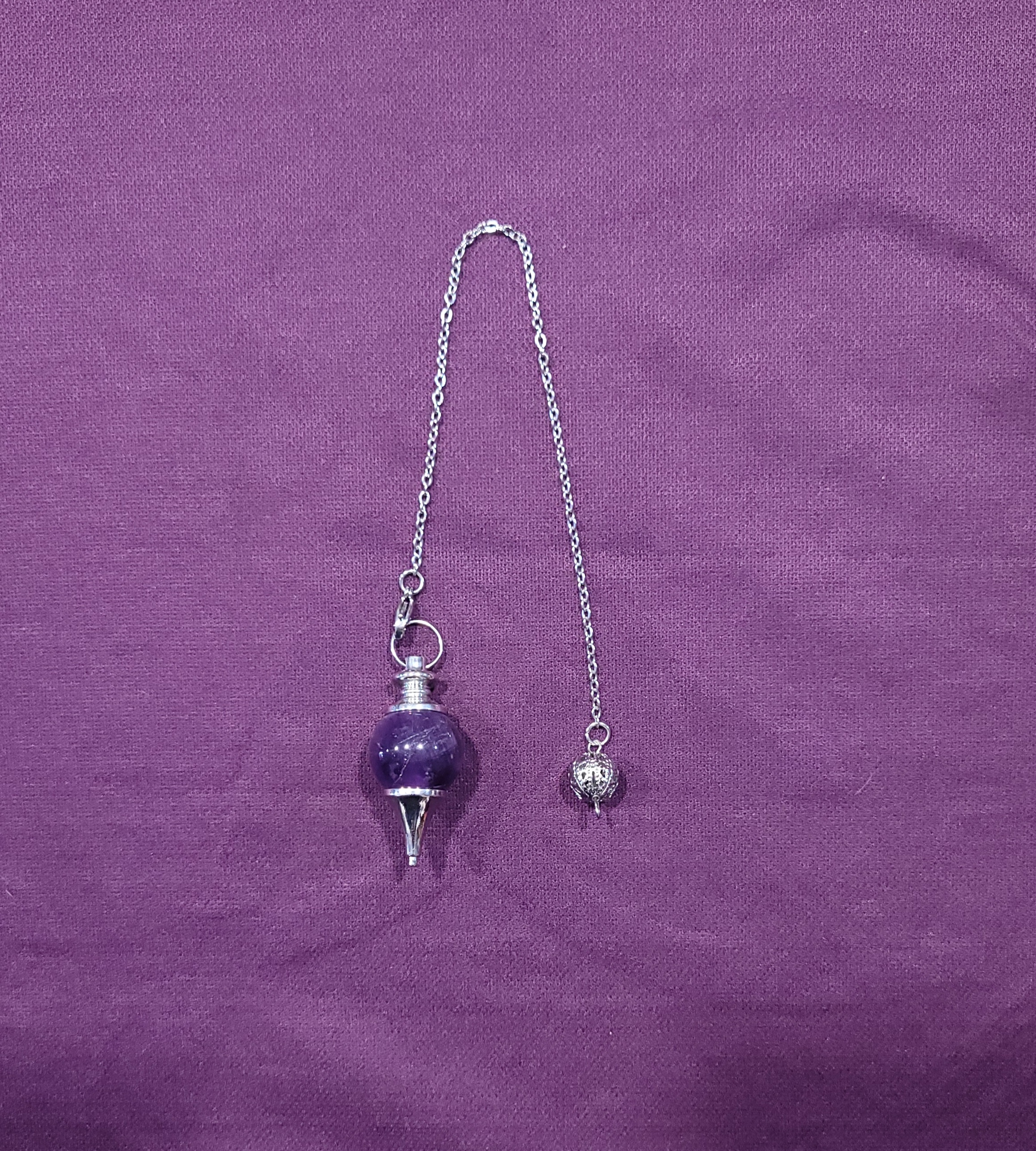 Péndulo de Mineral Redondo Amatista